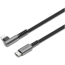 Cygnett Angled Braided - Câble USB-C vers Apple Lightning 1 mètre - Noir