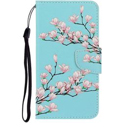 Mobigear Design Housse Huawei P40 Lite E Etui Porte-Monnaie - Fleur