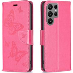 Mobigear Butterfly Housse Samsung Galaxy S24 Ultra Etui Porte-Monnaie - Rouge