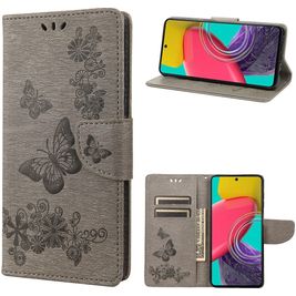 Mobigear Butterfly Housse Samsung Galaxy M53 Etui Porte-Monnaie - Gris
