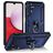 Mobigear Armor Ring Samsung Galaxy A14 Plastique rigide Coque arrière Antichoc avec bague de maintien - Bleu