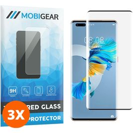 Mobigear Curved Huawei Mate 40 Pro Verre trempé Protection d'écran - Compatible Coque - Noir (Lot de 3)