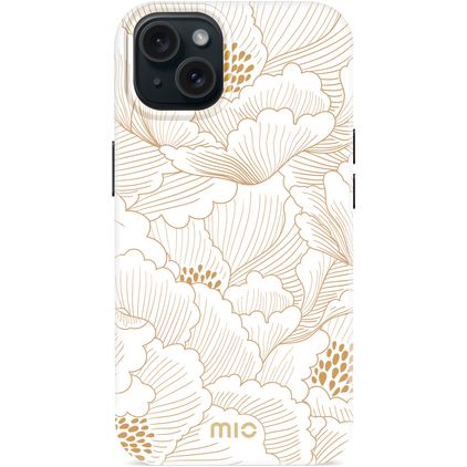 MIO Coque iPhone 15 MagSafe Coque arrière Rigide - White Roses