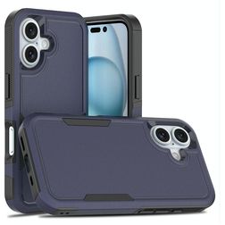 Mobigear Heavy Armor Coque iPhone 16 Coque arrière Rigide Anti-Chocs - Dark Blue