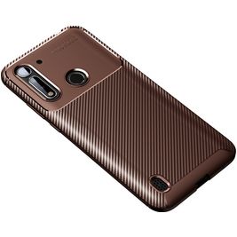 Mobigear Racing Coque Motorola Moto G8 Power Lite Coque arrière en TPU Souple - Marron