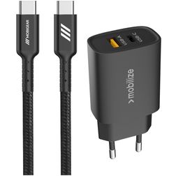 Mobigear Essentials - Simple USB-C Chargeur USB-C 1 mètre Power Delivery 25W - Noir