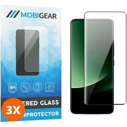 Mobigear Premium Xiaomi 13 Ultra Verre trempé Protection d'écran - Compatible Coque - Noir (Lot de 3)