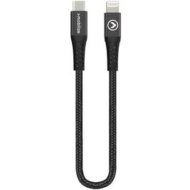 Mobilize Strong Nylon - Câble USB-C vers Apple Lightning 0.2 mètre - Noir