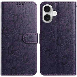 Mobigear Flowers Housse iPhone 17 Etui Porte-Monnaie - Violet