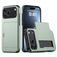 Mobigear Card iPhone 18 Pro Plastique rigide Coque arrière Antichoc avec porte-cartes - Dark Green