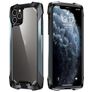Mobigear Metal Tough Coque iPhone 12 Pro Max Coque arrière Rigide Anti-Chocs - Transparent / Bleu Marin