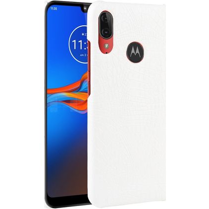 Mobigear Croco Coque Motorola Moto E6 Plus Coque arrière - Blanc