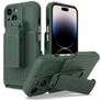 Mobigear Explorer Coque iPhone 14 Pro Coque arrière Rigide Anti-Chocs avec Support Amovible - Vert