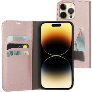 Mobiparts Classic Wallet Housse iPhone 14 Pro Max Etui Porte-Monnaie - Rose