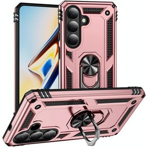 Mobigear Armor ring Coque Samsung Galaxy S26 Coque arrière Rigide Anti-Chocs avec Anneau-Support - Rose doré