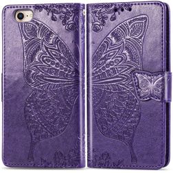 Mobigear Butterfly Housse iPhone 8 Etui Porte-Monnaie - Violet