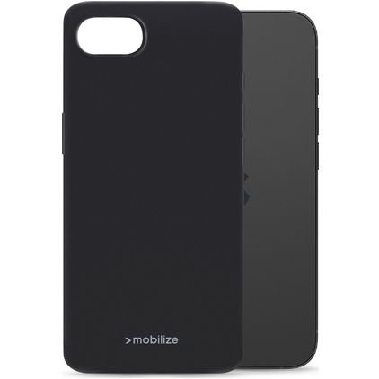 Mobilize Rubber Gelly Coque iPhone 16e Coque arrière en TPU Souple - Noir