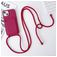 Mobigear Lanyard Card iPhone 15 Coque avec cordon en Silicone et Porte-Cartes - Bordeaux