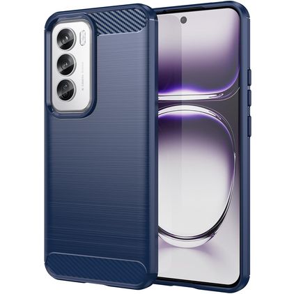 Mobigear Brushed Slim Coque OPPO Reno 12 Pro Coque arrière en TPU Souple - Bleu