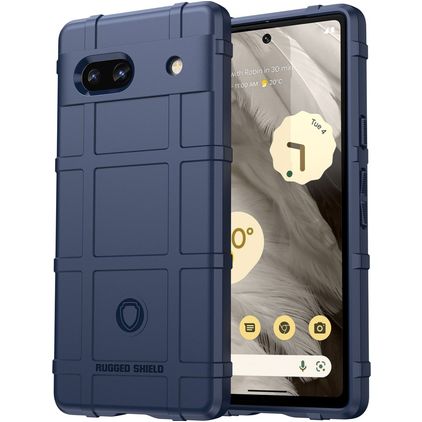 Mobigear Rugged Shield Coque Google Pixel 7a Coque arrière en TPU Souple Anti-Chocs - Bleu