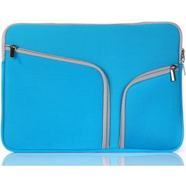 Mobigear Double Zipper Pochette Ordinateur portable en Neoprène (max 21 cm x 30 cm) Housse ordinateur - Bleu