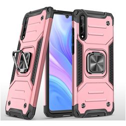 Mobigear Armor Ring Huawei P Smart S Plastique rigide Coque arrière Antichoc avec bague de maintien - Rose doré
