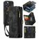 Caseme 008 Housse iPhone 12 Pro Max Etui avec Coque Détachable Porte-Monnaie - Noir