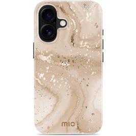 MIO Coque iPhone 16 MagSafe Coque arrière Rigide - Gold Marble