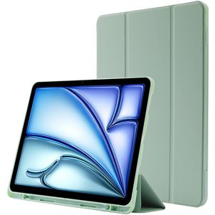 Mobigear Tri-Fold Gel Coque iPad Air 11 Pouces (2025) Etui en TPU,Similicuir + Porte-crayon - Vert