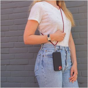 Mobigear Lanyard - Cordon de téléphone universel ajustable - Noir