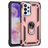 Mobigear Armor Ring Samsung Galaxy A23 Plastique rigide Coque arrière Antichoc avec bague de maintien - Rose doré
