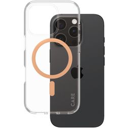 CARE by PanzerGlass Flagship Coque iPhone 16 Pro MagSafe Coque arrière Rigide - Peachy
