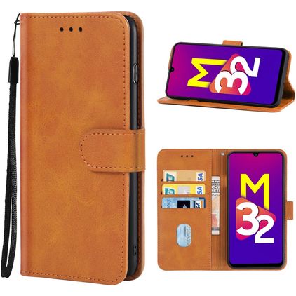 Mobigear Wallet Housse Samsung Galaxy M32 5G Etui Porte-Monnaie - Marron