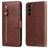 Mobigear Zipper Housse Samsung Galaxy S23 Etui Porte-Monnaie - Marron