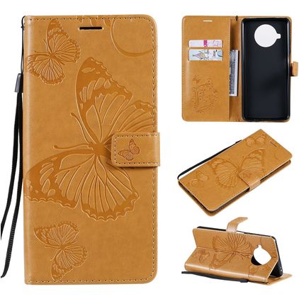 Mobigear Butterfly Xiaomi Mi 10T Lite Étui Portefeuille - Cognac