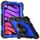 Mobigear SureGrip Xtreme Coque iPad Mini 6 (2021) Coque arrière en Plastique rigide,Silicone + Porte-crayon + Bandoulière + Support Amovible - Noir / Bleu