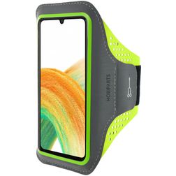 Mobiparts Comfort Fit Brassard Téléphone Samsung Galaxy A33 Brassard Coque de Sport en Neoprène - Neon Green