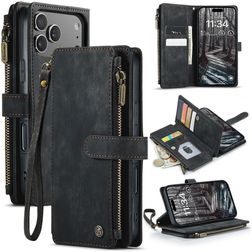 CaseMe C30 Housse iPhone 17 Pro Etui Porte-Monnaie - Noir