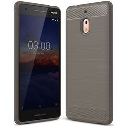 Mobigear Brushed Slim Coque Nokia 2.1 Coque arrière en TPU Souple - Gris
