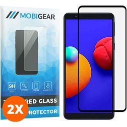 Mobigear Premium Samsung Galaxy A01 Core Verre trempé Protection d'écran - Compatible Coque - Noir (Lot de 2)