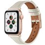 Mobigear Napoli Bracelet Cuir Apple Watch Fermeture boucle ardillon - 42/41/40/38 mm - Blanc