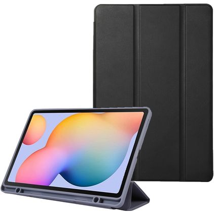Mobigear Tri-Fold Samsung Galaxy Tab S6 Lite Étui + Porte-stylet - Noir
