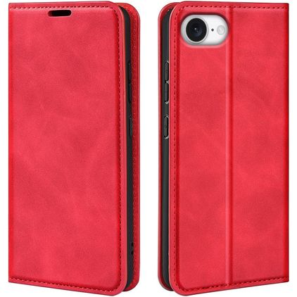Mobigear Retro Slim Housse iPhone 16e Etui Porte-Monnaie - Rouge