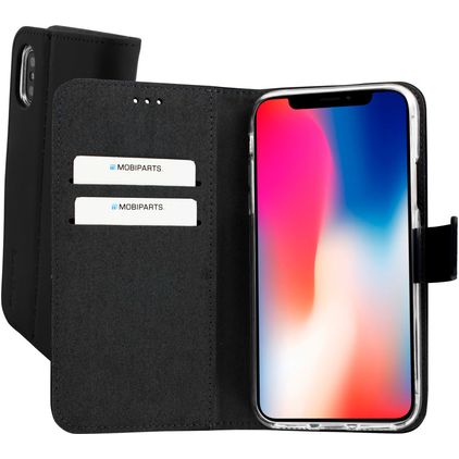 Mobiparts Premium Wallet Housse iPhone XS Etui Porte-Monnaie - Noir