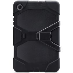 Xccess Survivor Essential Coque Samsung Galaxy Tab S6 Lite Coque arrière en Plastique rigide,Silicone + Support Amovible - Noir