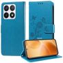 Mobigear Flowers Xiaomi 14T Pro Étui Portefeuille - Bleu