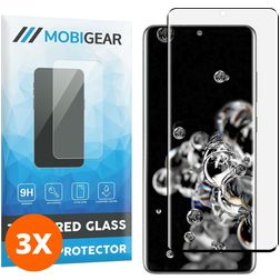 Mobigear Curved Samsung Galaxy S20 Ultra Verre trempé Protection d'écran - Compatible Coque - Noir (Lot de 3)