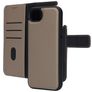 Mobiparts Housse iPhone 16e Etui avec Coque Détachable en Cuir Véritable Porte-Monnaie - Taupe