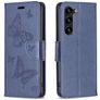 Mobigear Butterfly Housse Samsung Galaxy S24 Plus Etui Porte-Monnaie - Bleu