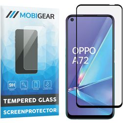 Mobigear Premium OPPO A72 Verre trempé Protection d'écran - Compatible coque - Noir